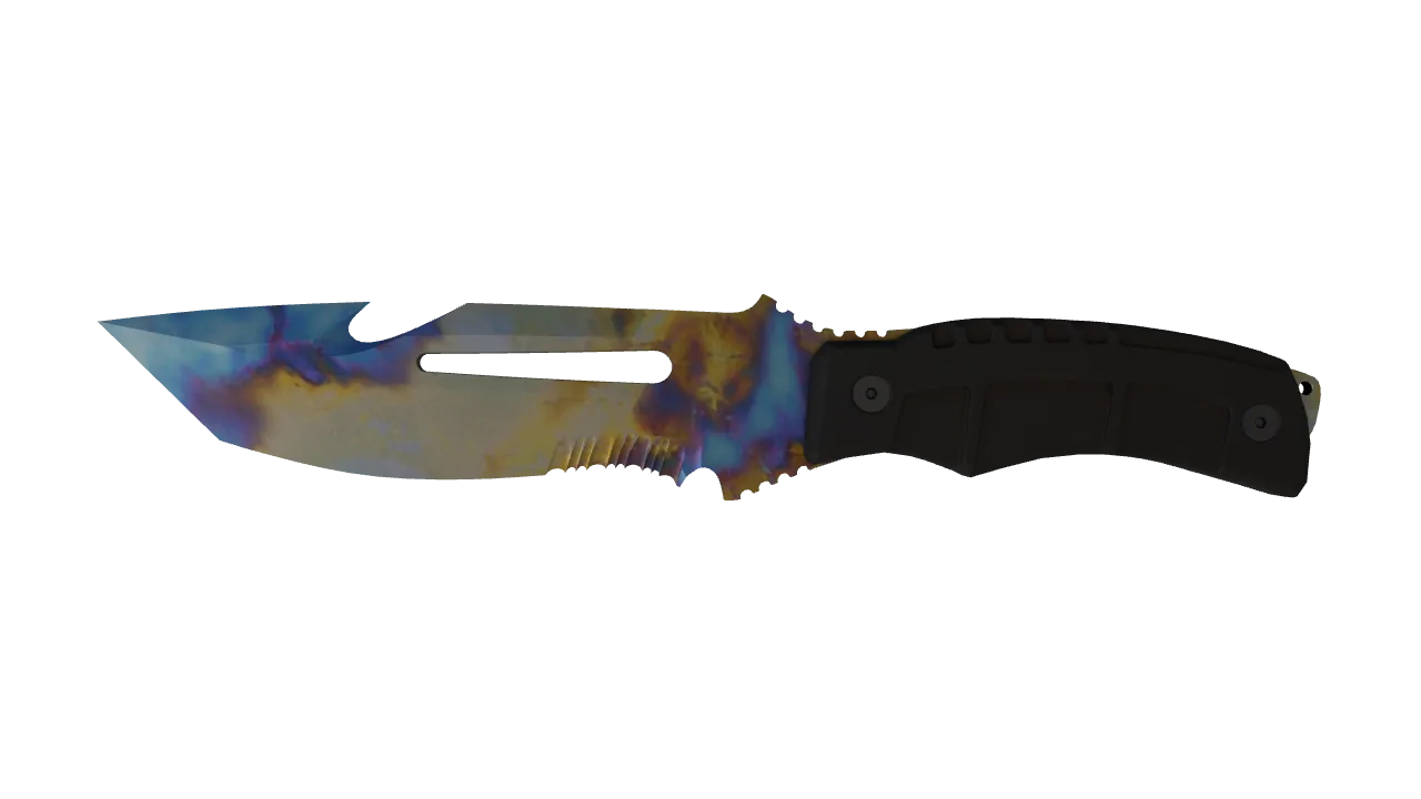 Survival Knife | Case Hardened seed #750, front