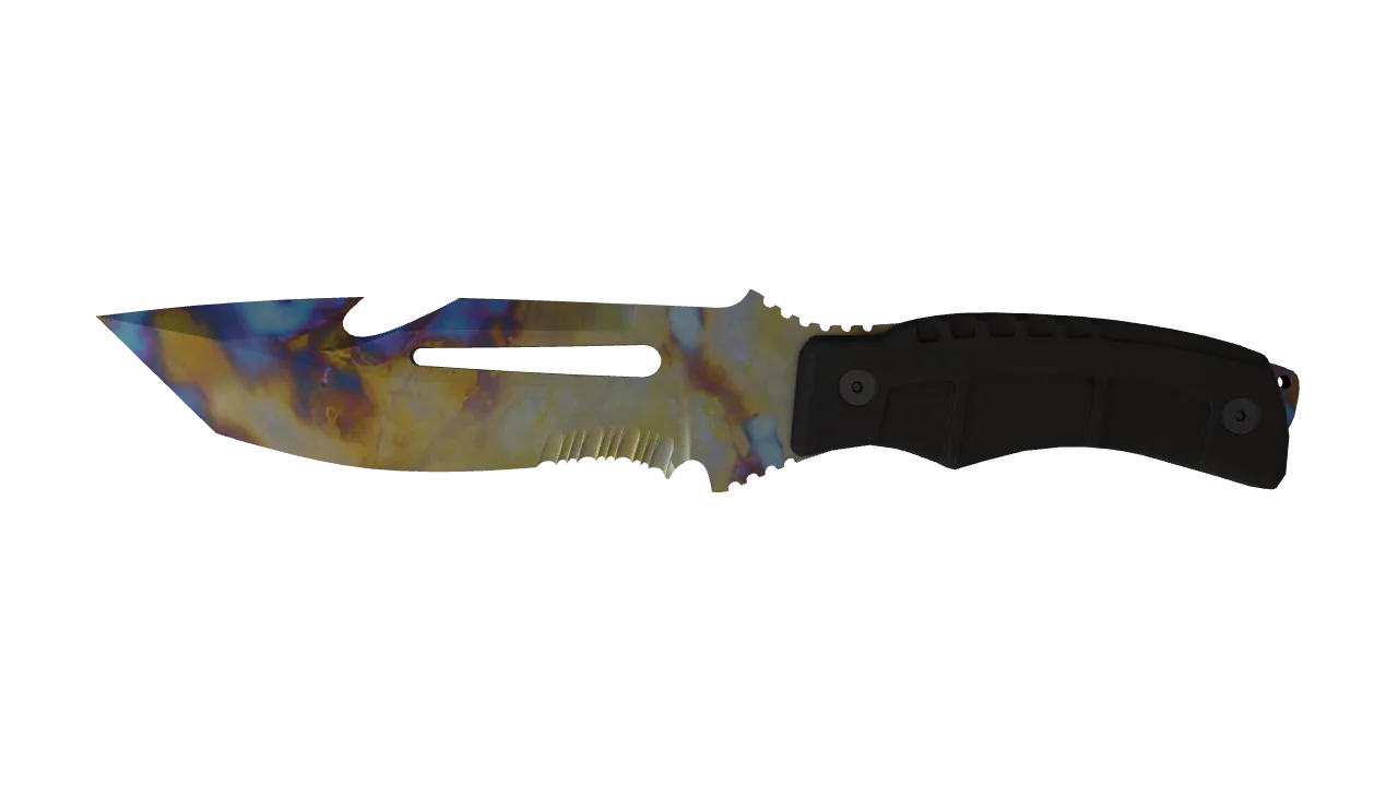 Survival Knife | Case Hardened seed #818, front