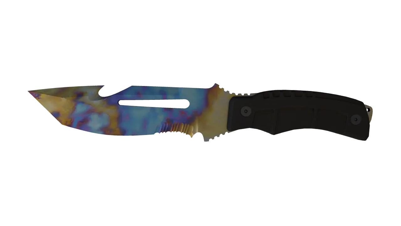 Survival Knife | Case Hardened seed #821, front