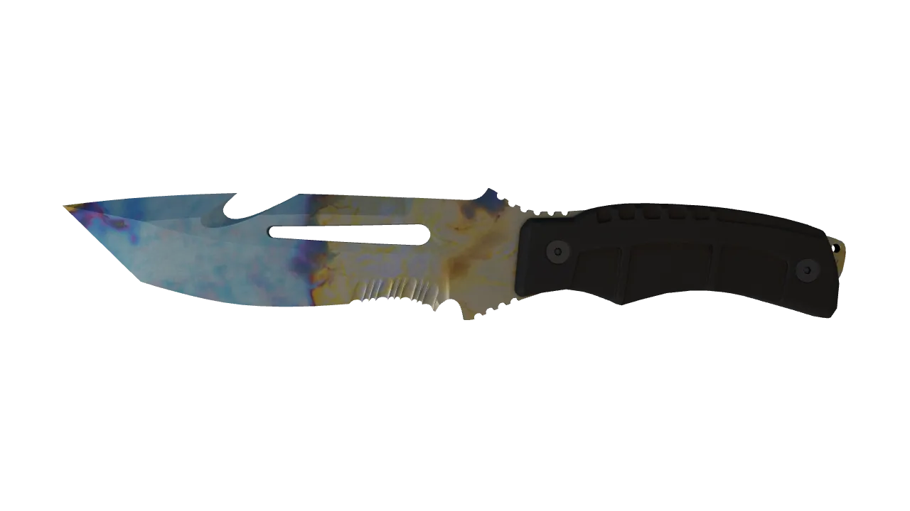 Survival Knife | Case Hardened seed #828, front
