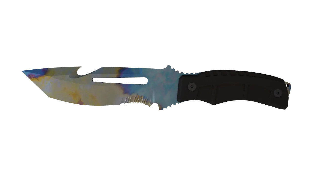Survival Knife | Case Hardened seed #837, front