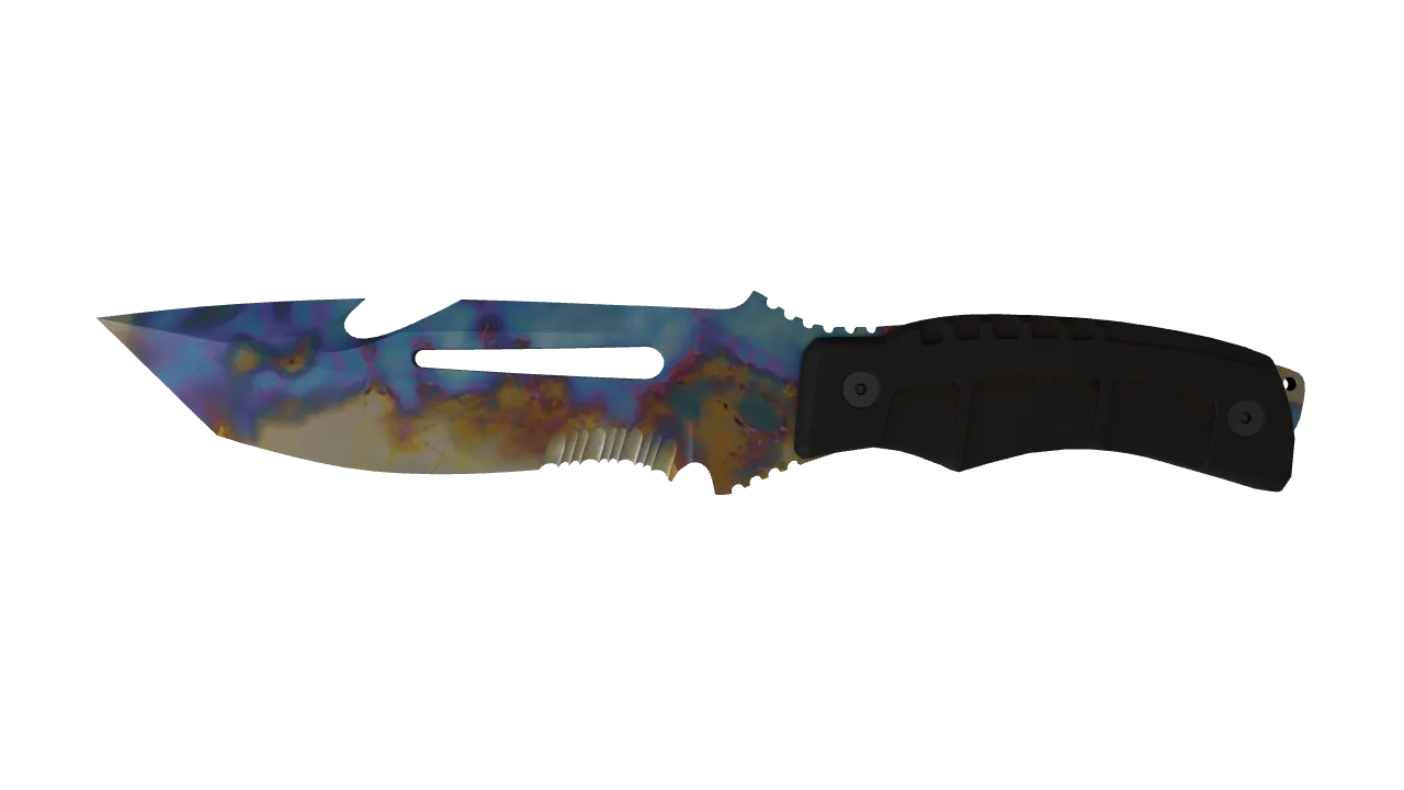Survival Knife | Case Hardened seed #84, front