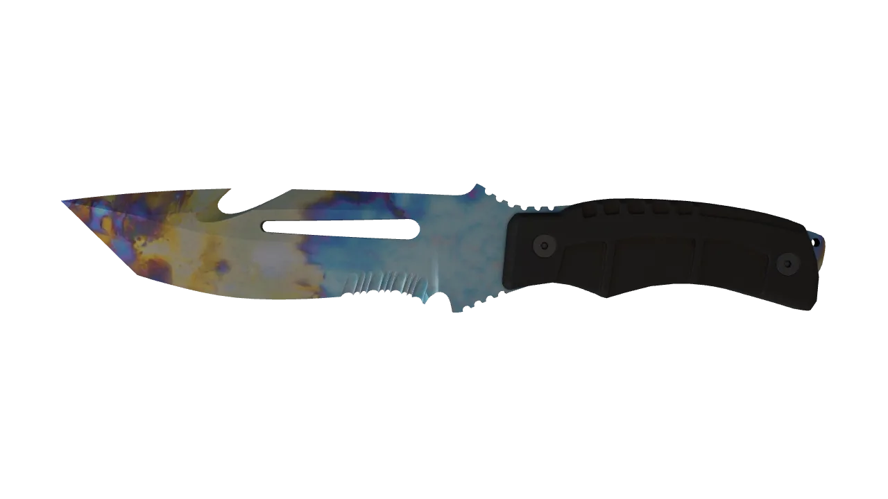 Survival Knife | Case Hardened seed #866, front