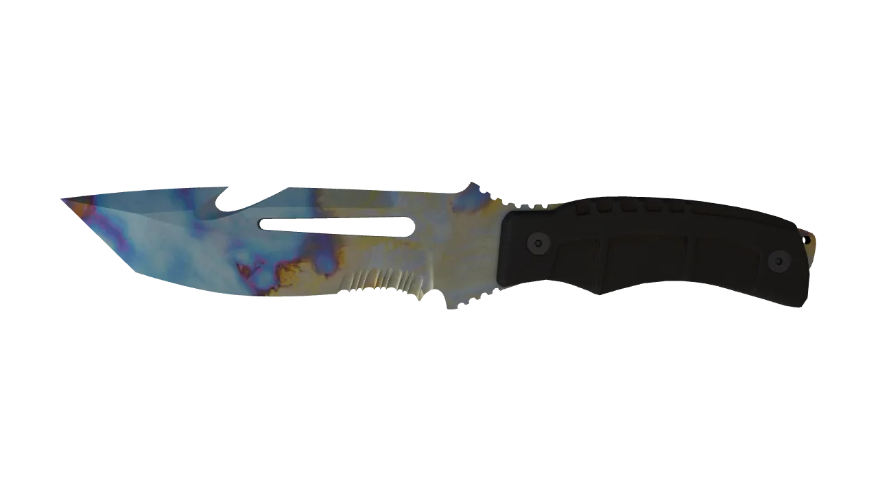 Survival Knife | Case Hardened seed #887, front