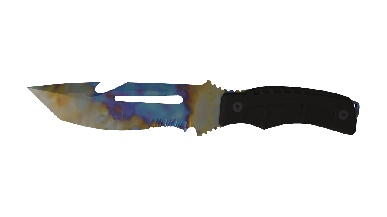 Survival Knife | Case Hardened seed #91, front