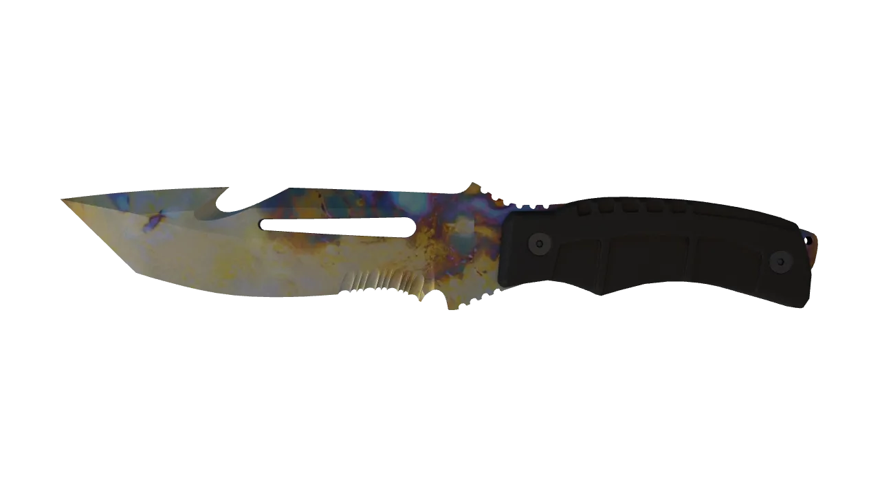 Survival Knife | Case Hardened seed #910, front