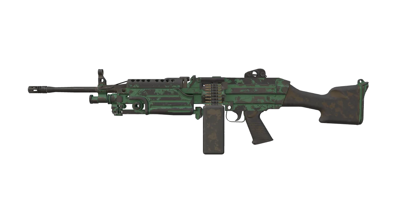 M249 | Jungle (Battle-Scarred) — Dust II light, front