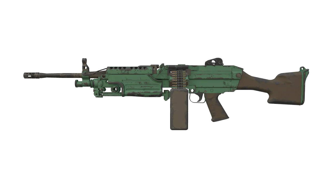 Souvenir M249 | Jungle (Well-Worn) — Dust II light, front