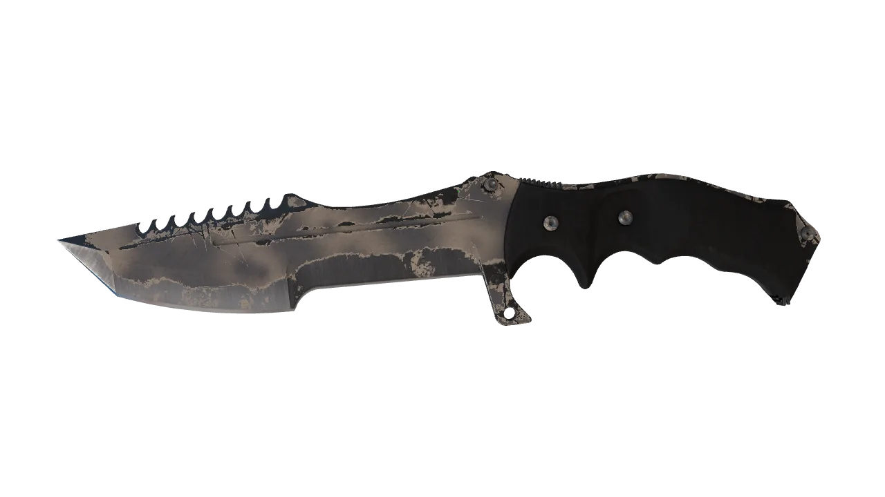★ Huntsman Knife | Scorched (Well-Worn) — Dust II light, front