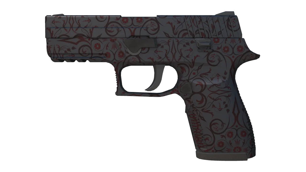 P250 | Dark Filigree (Factory New) — Dust II light, front
