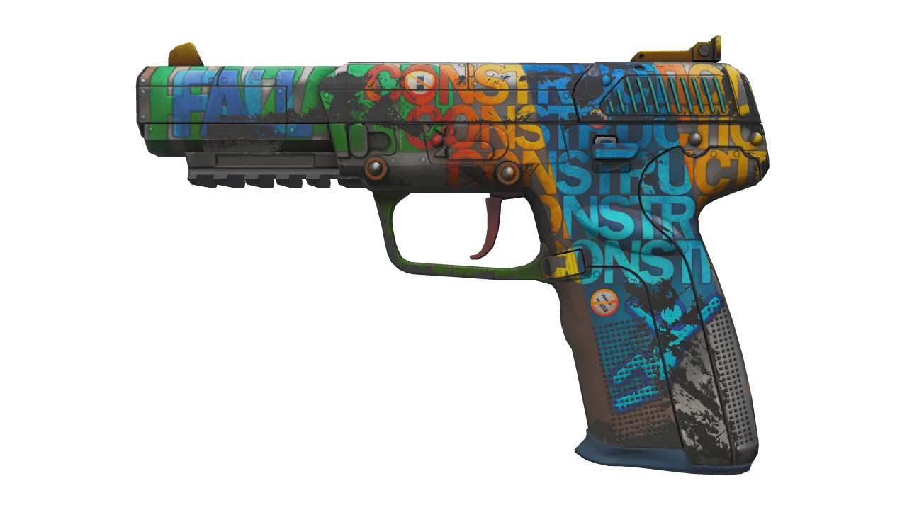 Five-SeveN | Fall Hazard (Well-Worn) — Dust II light, front
