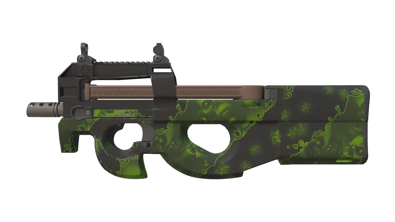 P90 | Virus (Factory New) — Dust II light, front