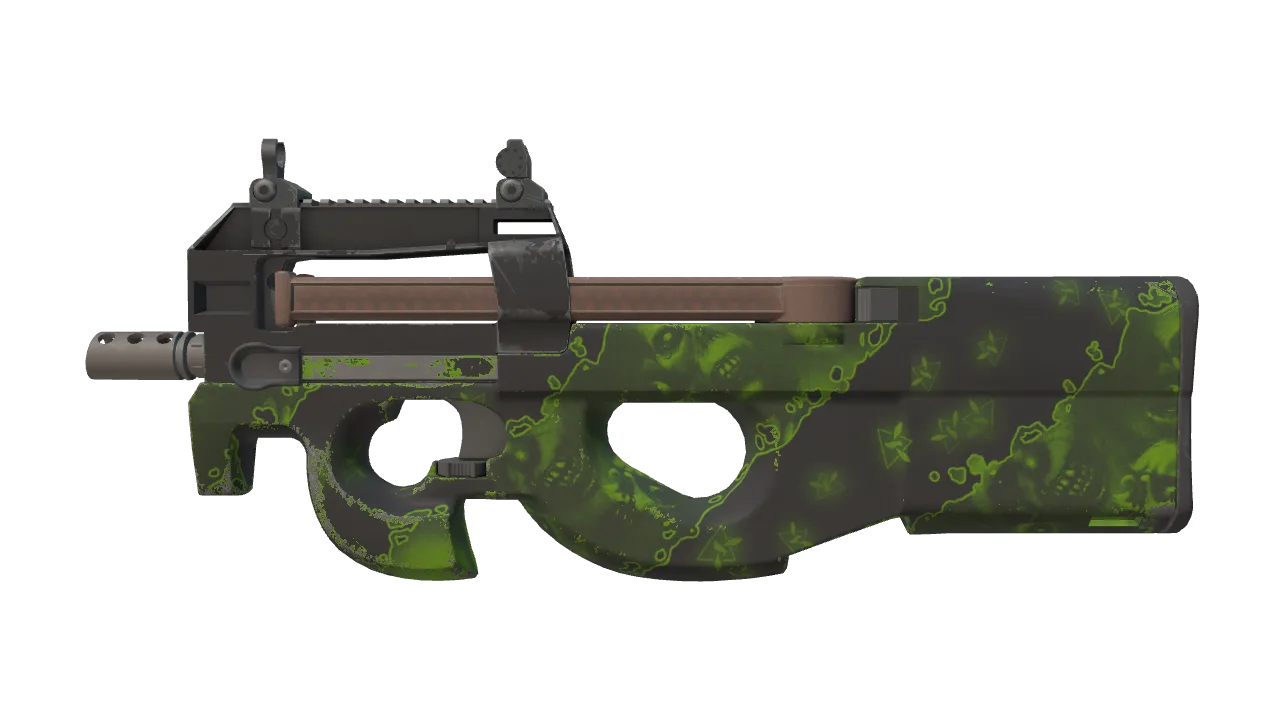 StatTrak™ P90 | Virus (Minimal Wear) — Dust II light, front