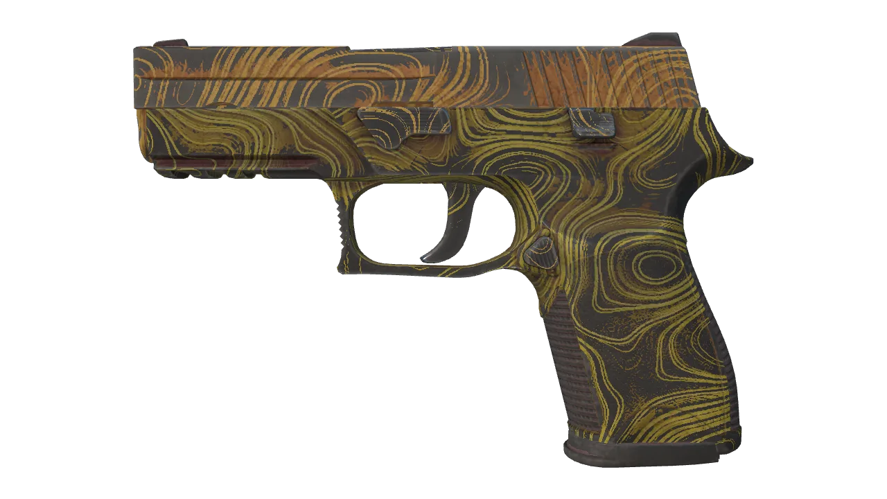 P250 | Sedimentary (Battle-Scarred) — Dust II light, front