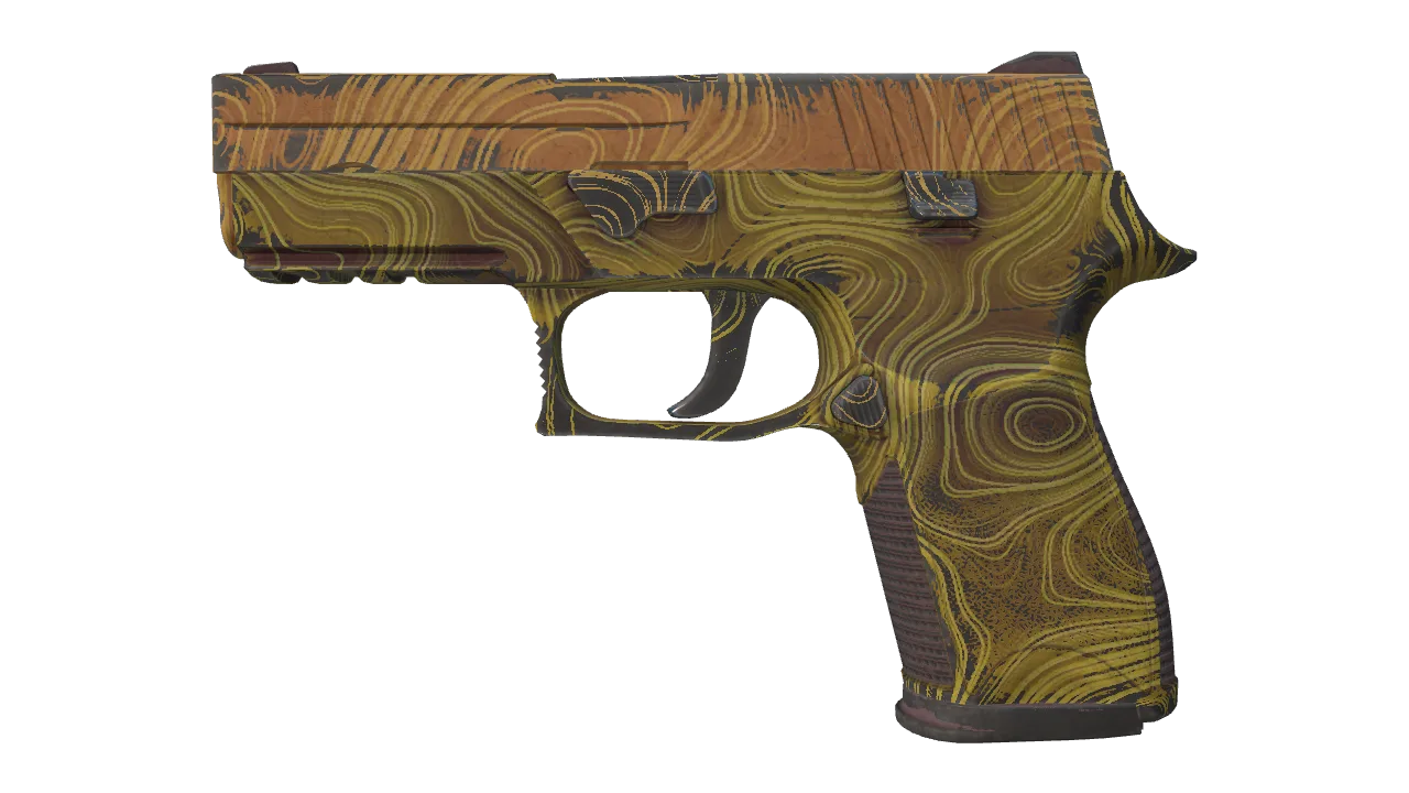 Souvenir P250 | Sedimentary (Well-Worn) — Dust II light, front