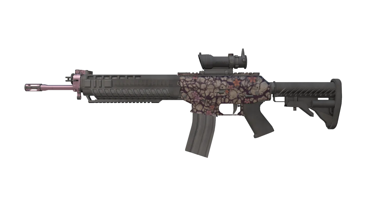 SG 553 | Desert Blossom (Minimal Wear) — Dust II light, front