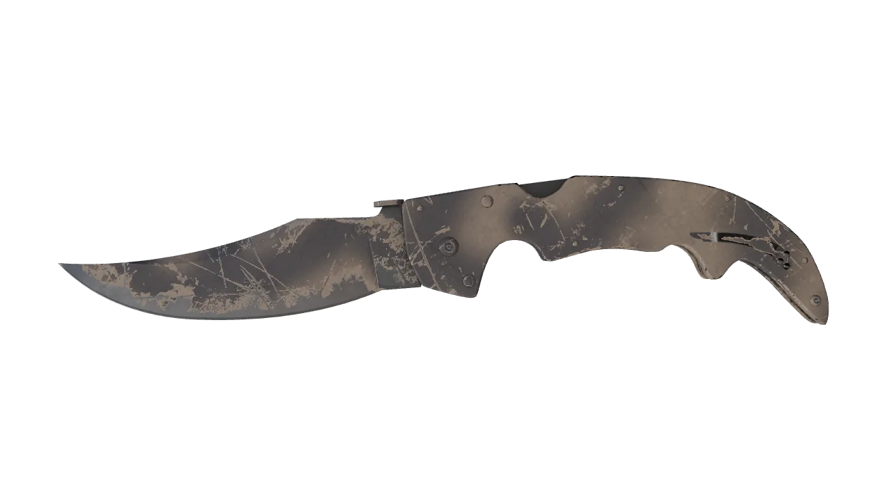 StatTrak™ ★ Falchion Knife | Scorched (Well-Worn) — Dust II light, front