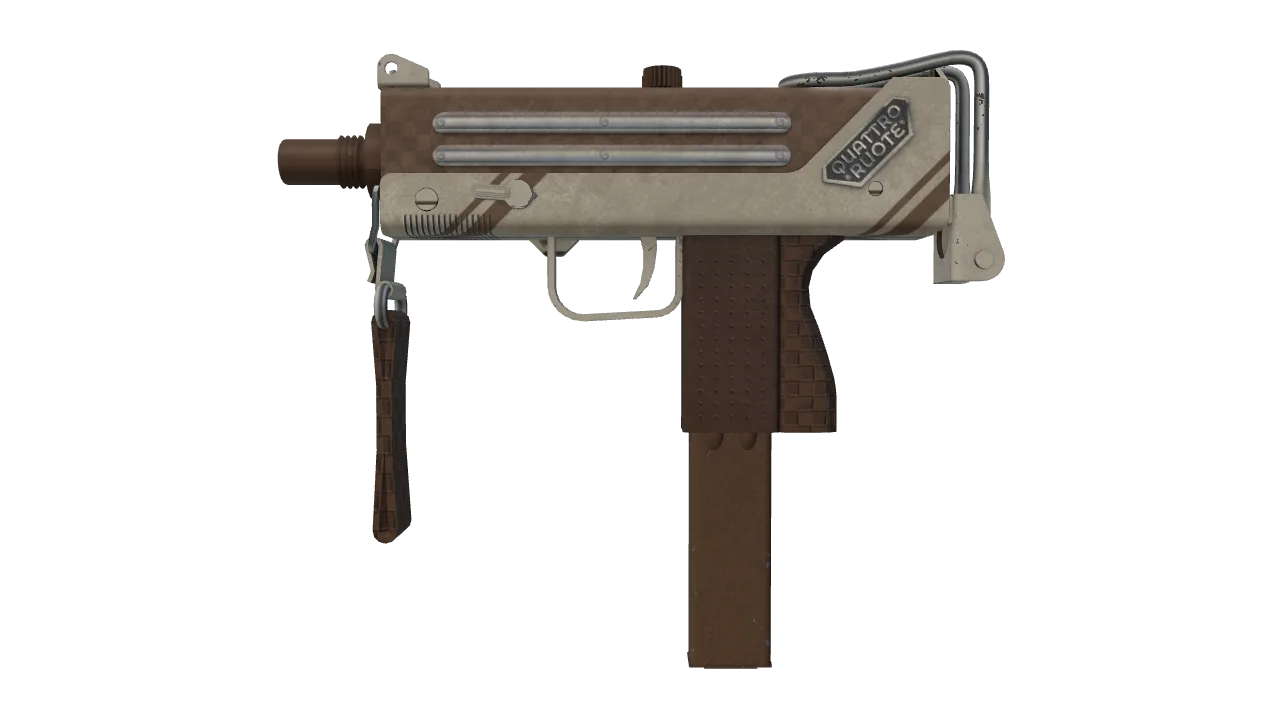 MAC-10 | Calf Skin (Well-Worn) — Dust II light, front