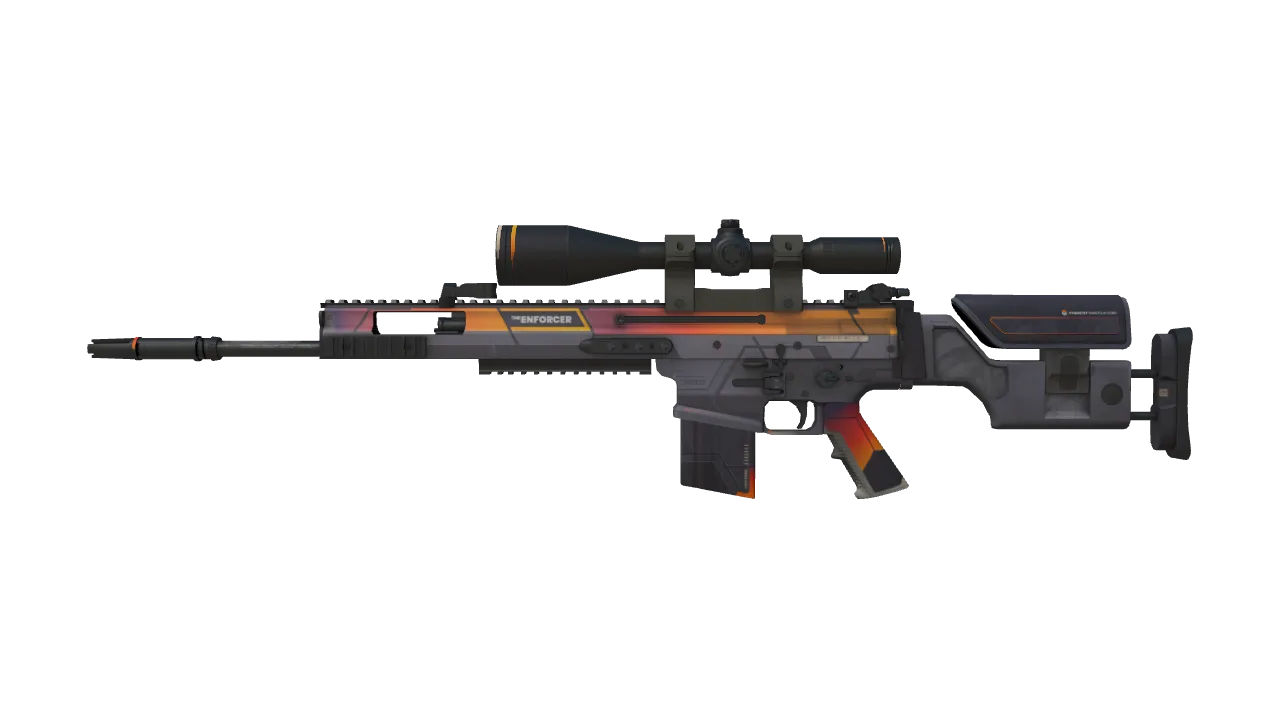 SCAR-20 | Enforcer (Well-Worn) — Dust II light, front