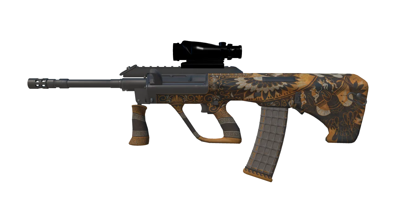 StatTrak™ AUG | Stymphalian (Battle-Scarred) — Dust II light, front