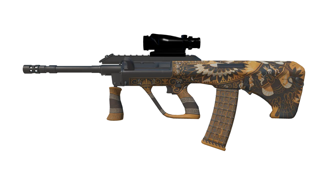 StatTrak™ AUG | Stymphalian (Field-Tested) — Dust II light, front
