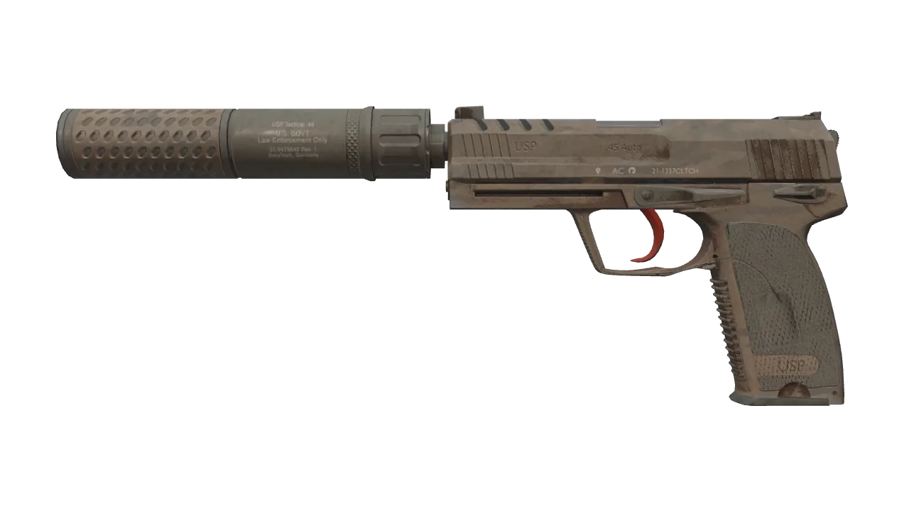Souvenir USP-S | Desert Tactical (Battle-Scarred) — Dust II light, front