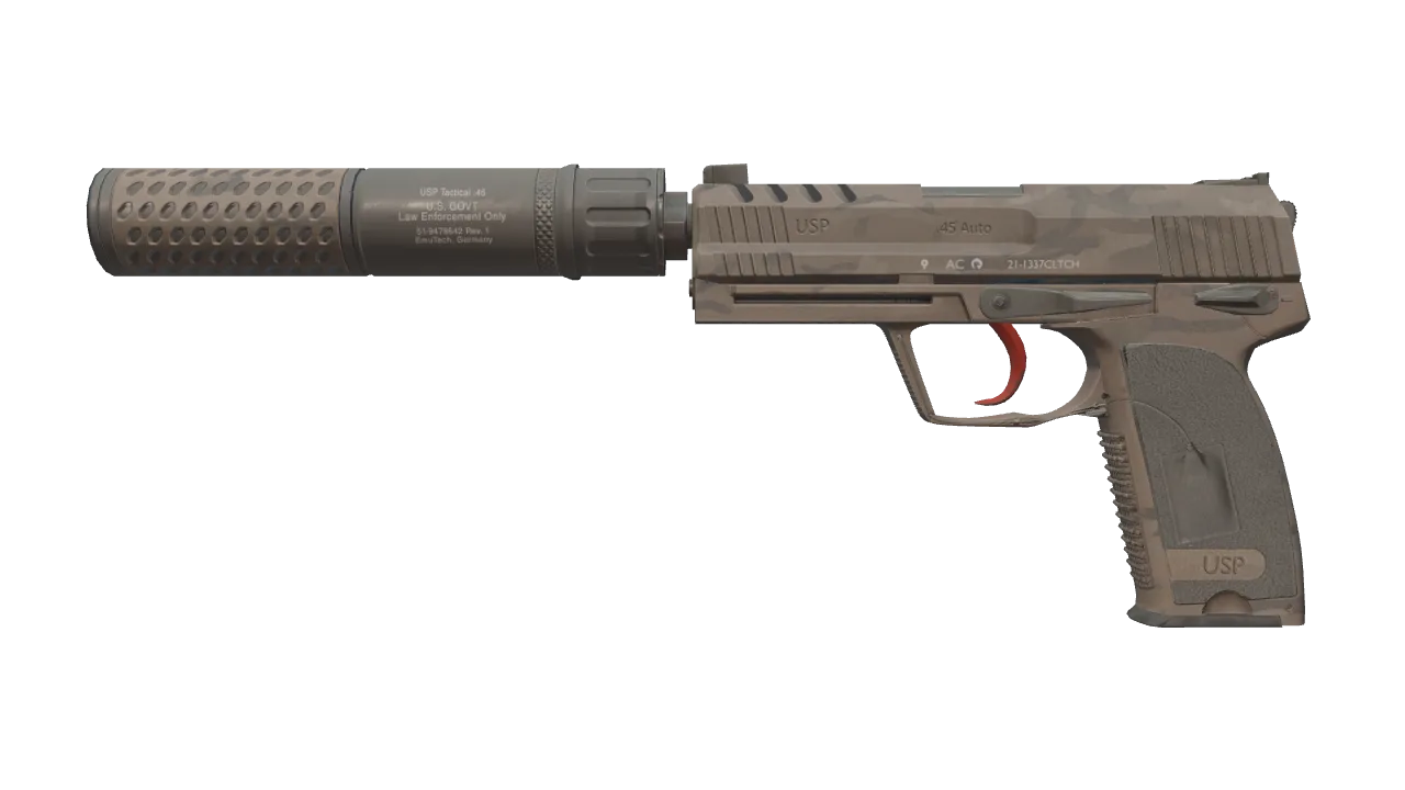 Souvenir USP-S | Desert Tactical (Minimal Wear) — Dust II light, front