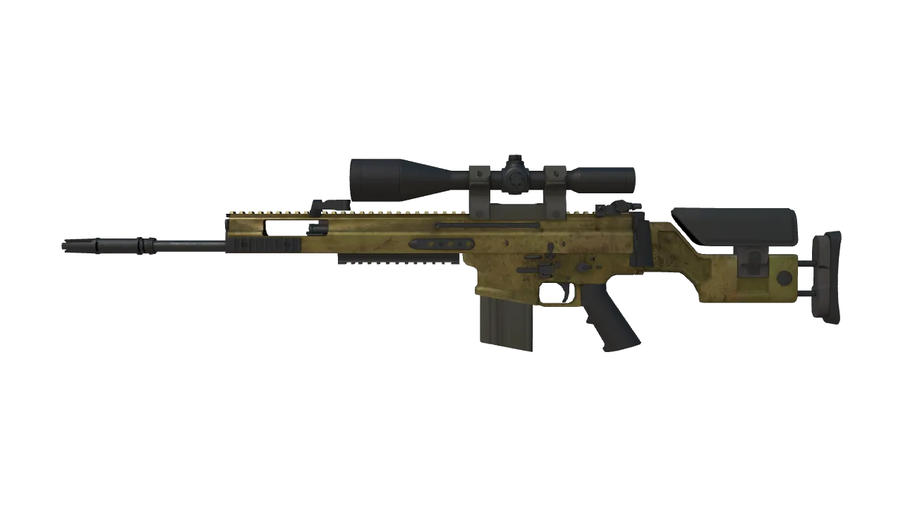 SCAR-20 | Brass (Battle-Scarred) — Dust II light, front