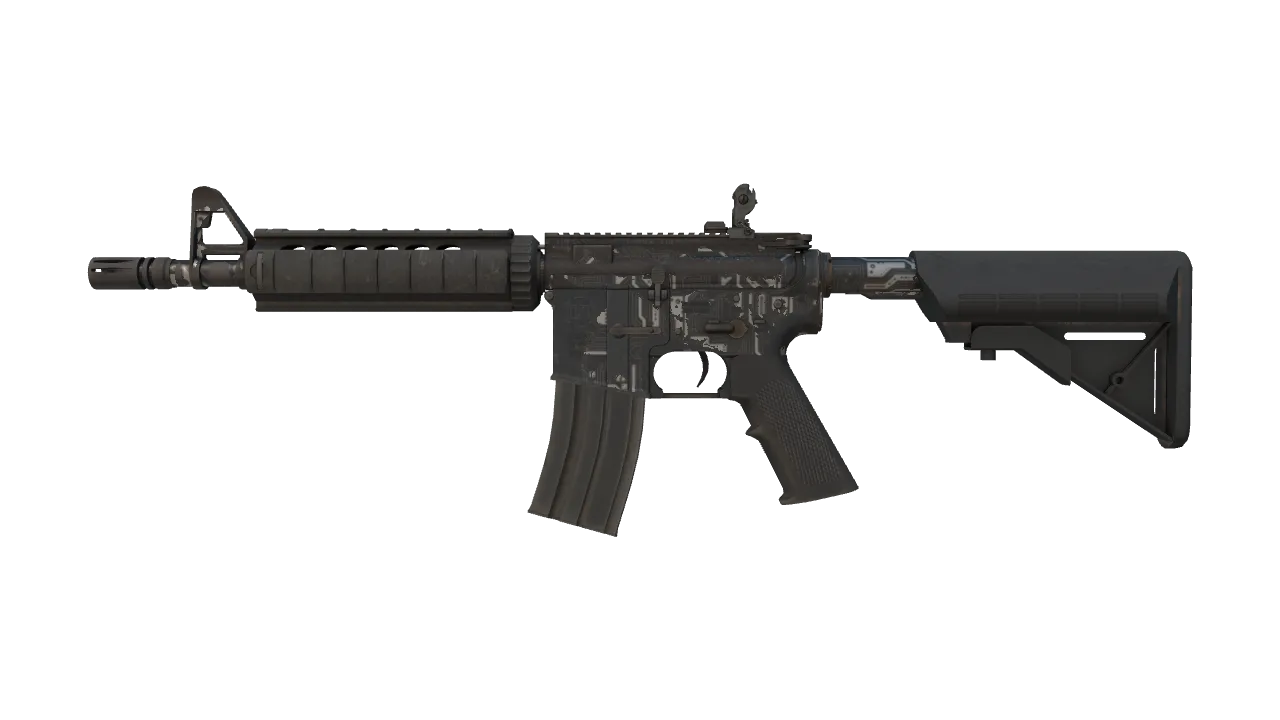 M4A4 | Mainframe (Battle-Scarred) — Dust II light, front