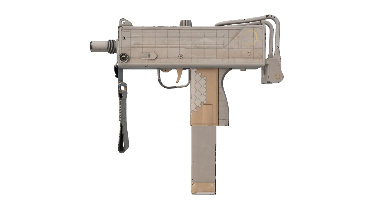 Souvenir MAC-10 | Arabesque Mosaic (Minimal Wear) — Dust II light, front
