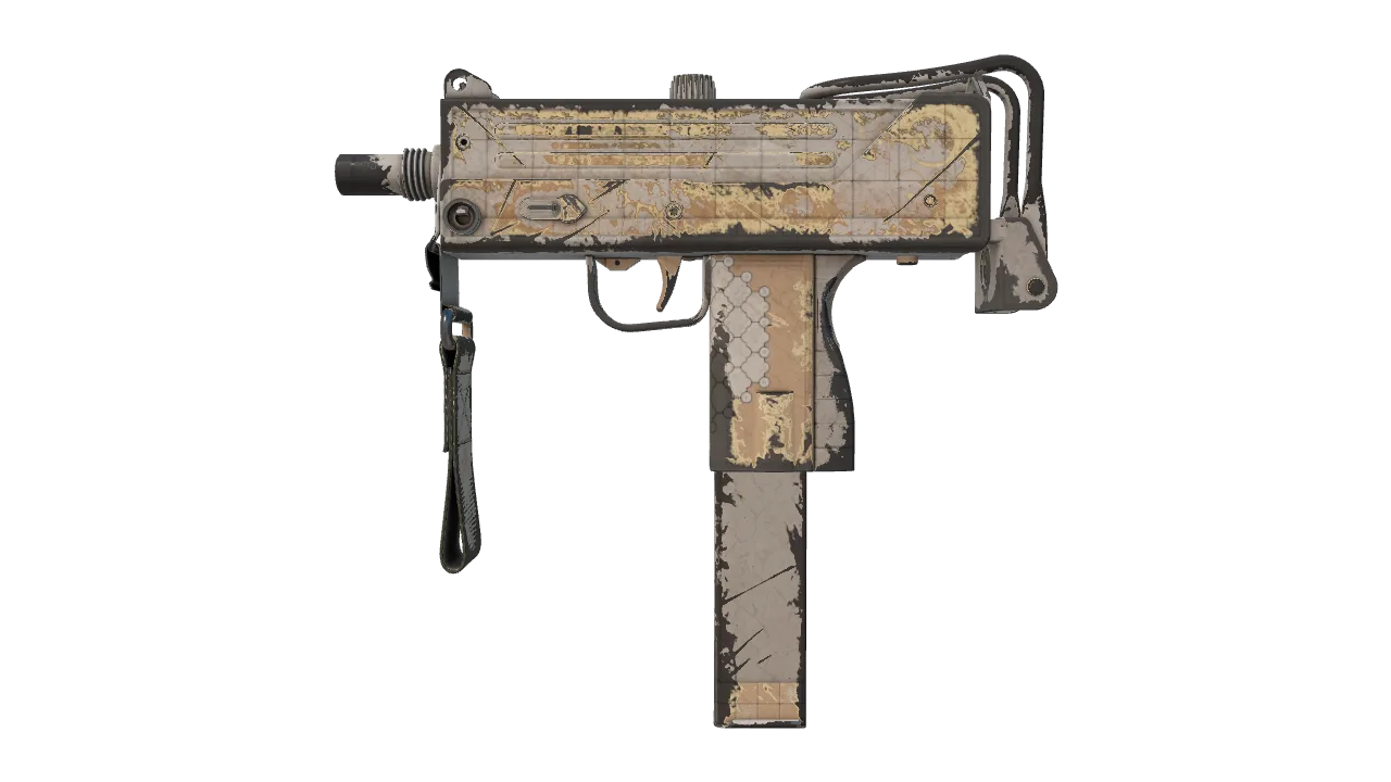 MAC-10 | Arabesque Mosaic (Well-Worn) — Dust II light, front