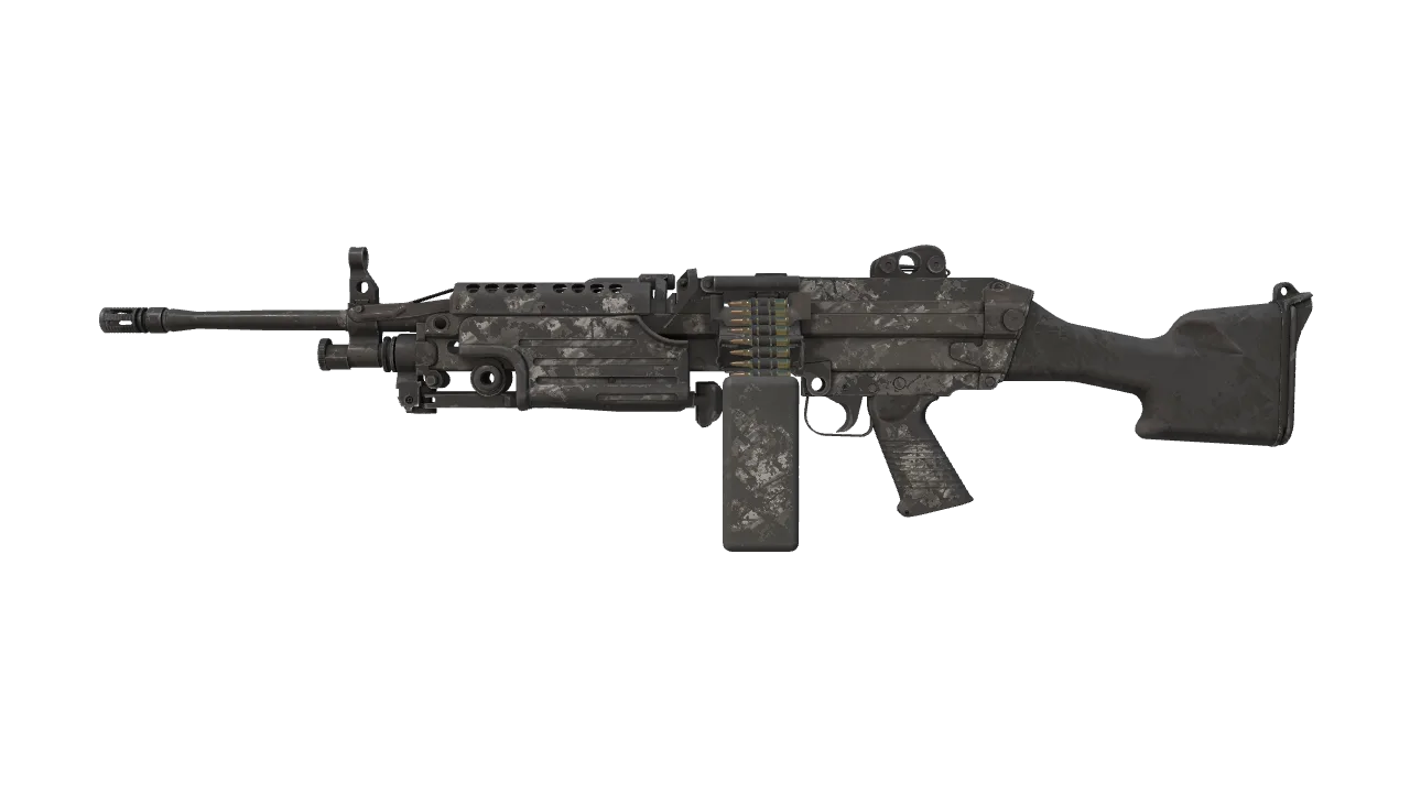 Souvenir M249 | Sleet (Battle-Scarred) — Dust II light, front