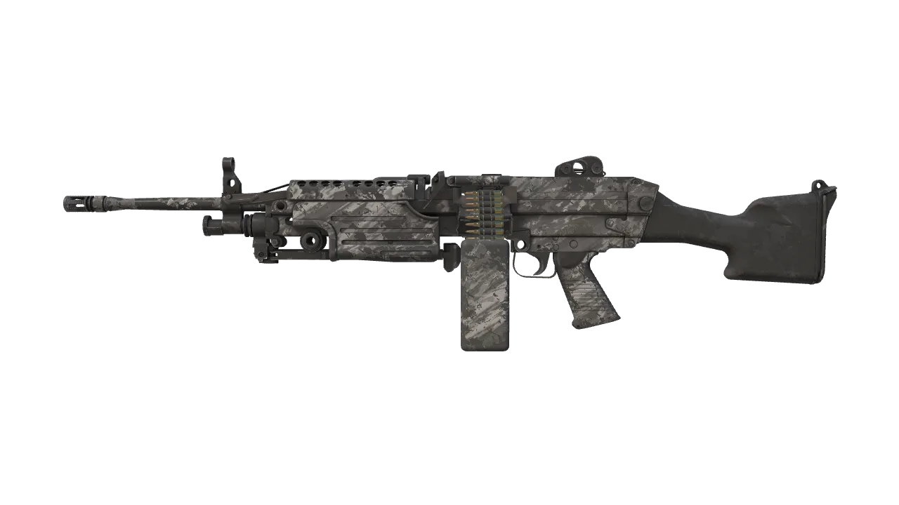 Souvenir M249 | Sleet (Well-Worn) — Dust II light, front