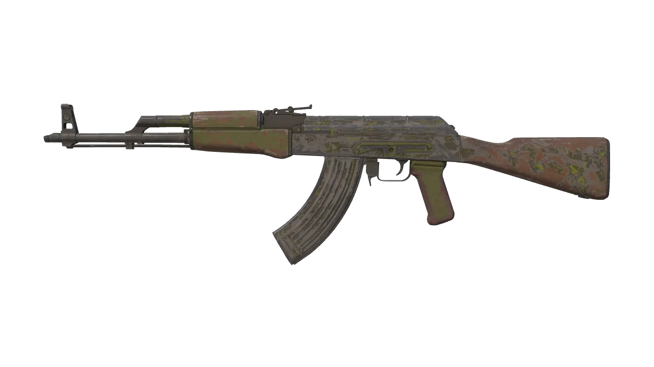 Souvenir AK-47 | Olive Polycam (Battle-Scarred) — Dust II light, front