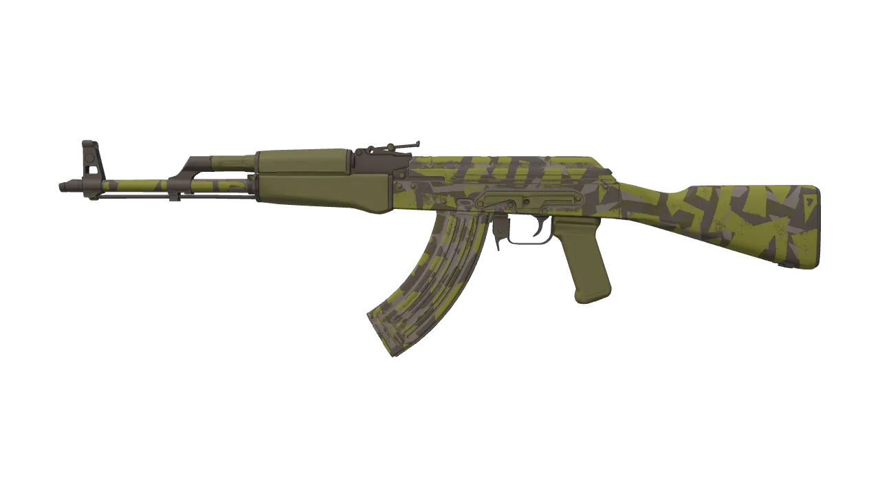 Souvenir AK-47 | Olive Polycam (Factory New) — Dust II light, front
