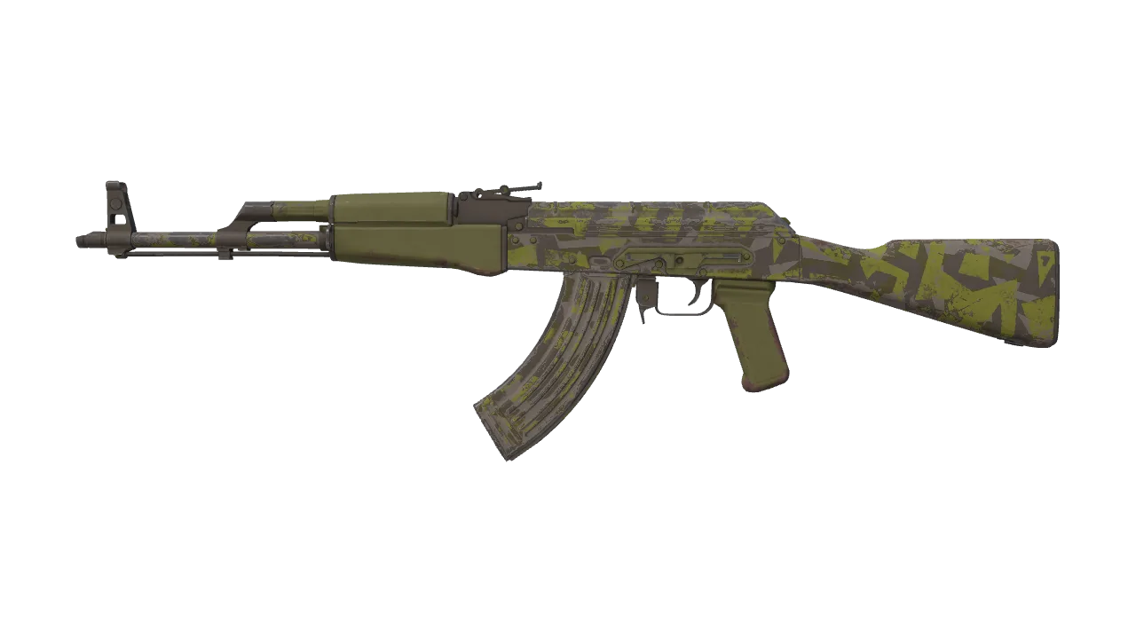 AK-47 | Olive Polycam (Field-Tested) — Dust II light, front