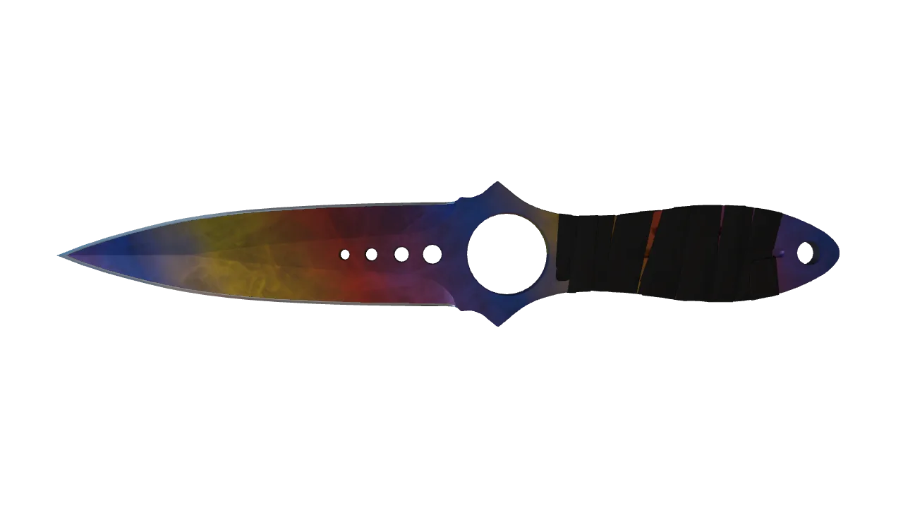 ★ Skeleton Knife | Marble Fade (Minimal Wear) — Dust II light, front