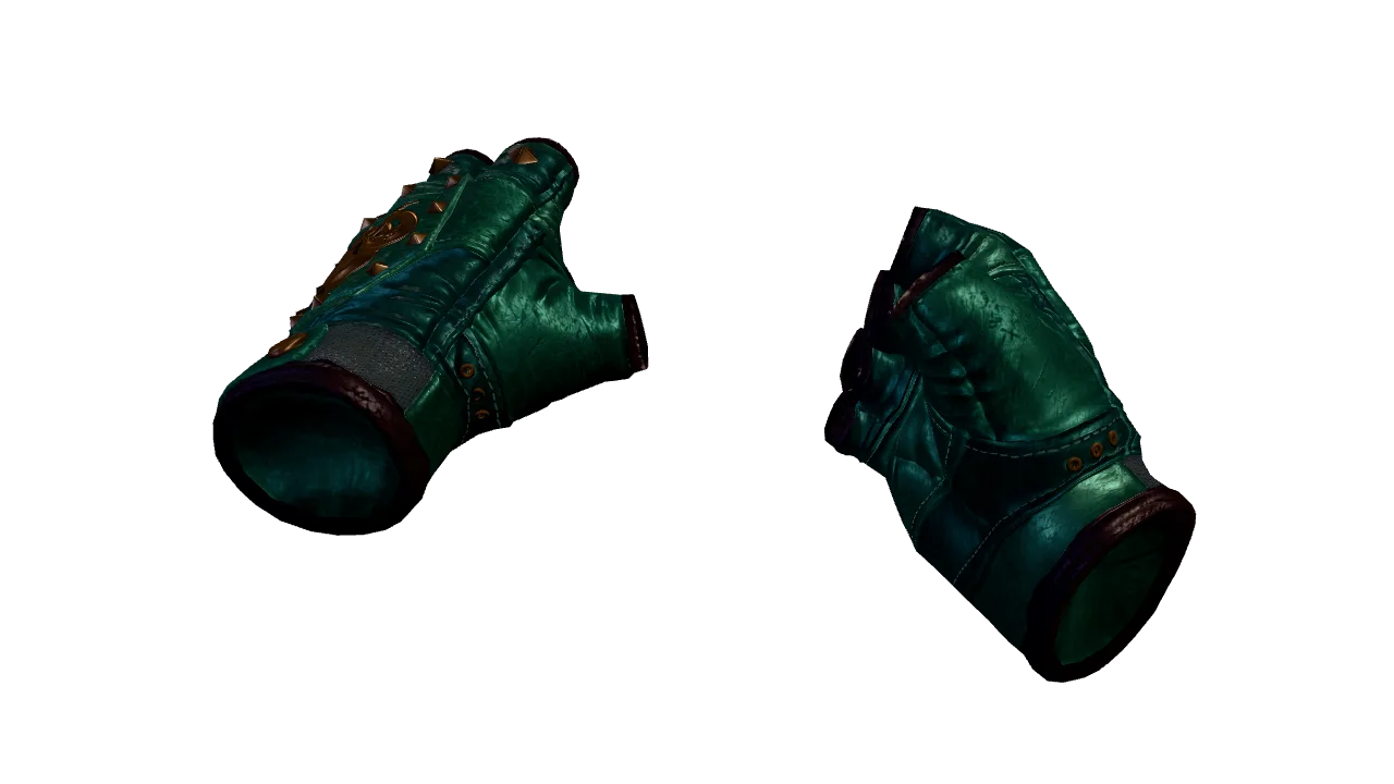★ Broken Fang Gloves | Jade (Factory New) — Dust II light, front