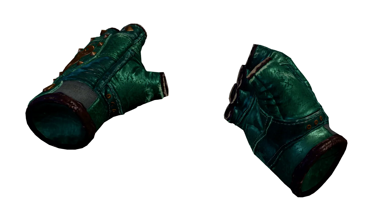 ★ Broken Fang Gloves | Jade (Field-Tested) — Dust II light, front