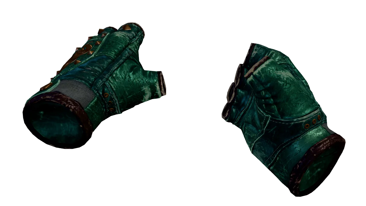 ★ Broken Fang Gloves | Jade (Well-Worn) — Dust II light, front