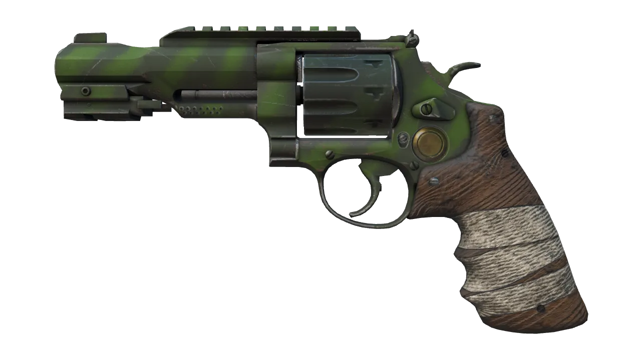 R8 Revolver | Survivalist (Minimal Wear) — Dust II light, front