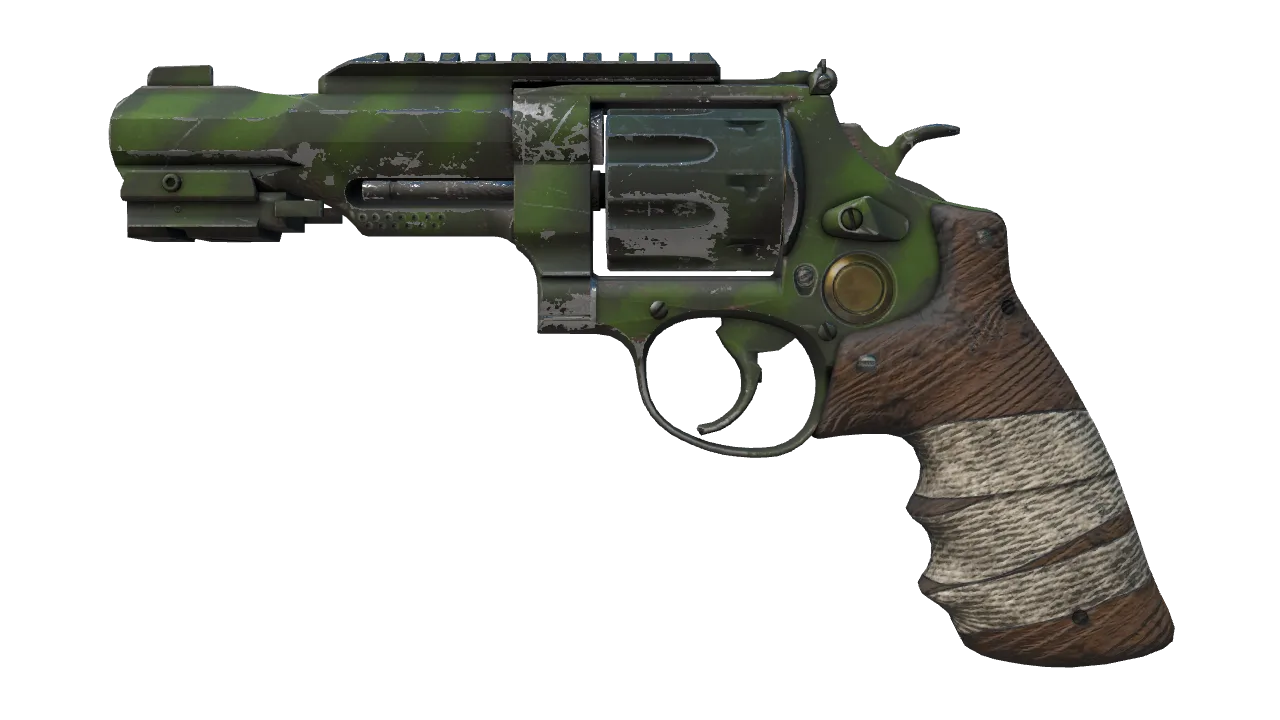 R8 Revolver | Survivalist (Well-Worn) — Dust II light, front
