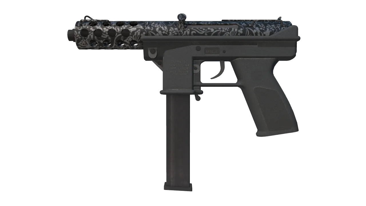 Souvenir Tec-9 | Cut Out (Minimal Wear) — Dust II light, front