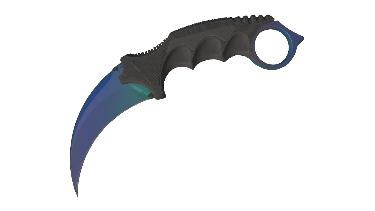 ★ Karambit | Gamma Doppler (Phase 1) (Minimal Wear) — Dust II light, front