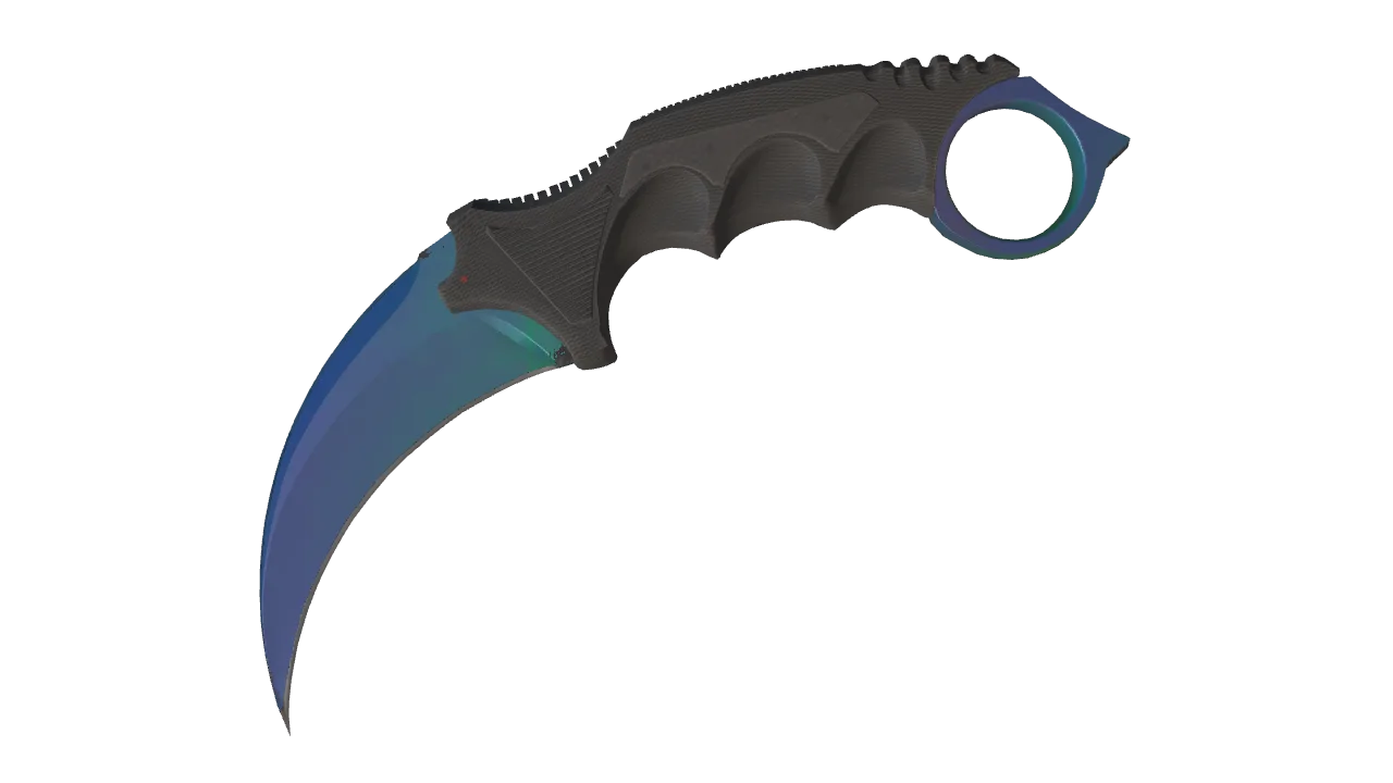 Karambit | Gamma Doppler (Phase 1) seed #243, front