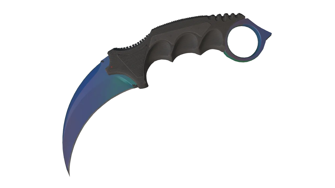 Karambit | Gamma Doppler (Phase 1) seed #373, front