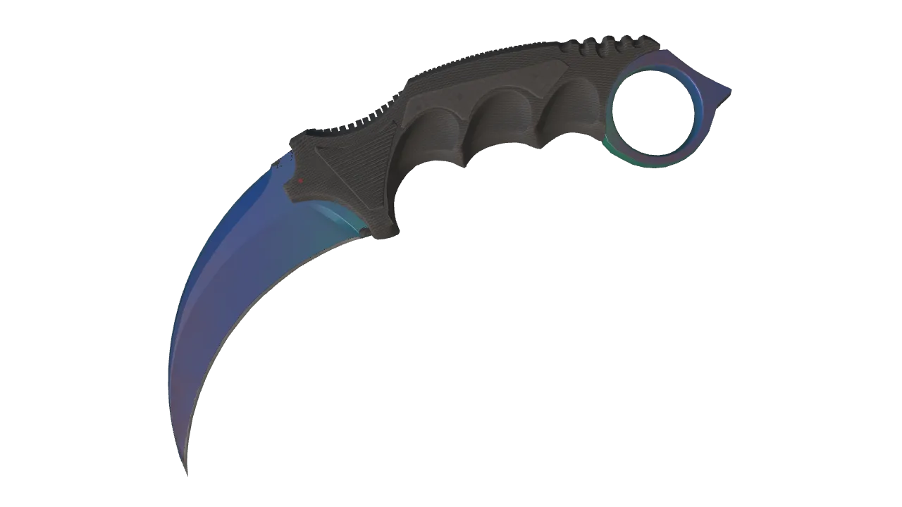 Karambit | Gamma Doppler (Phase 1) seed #77, front