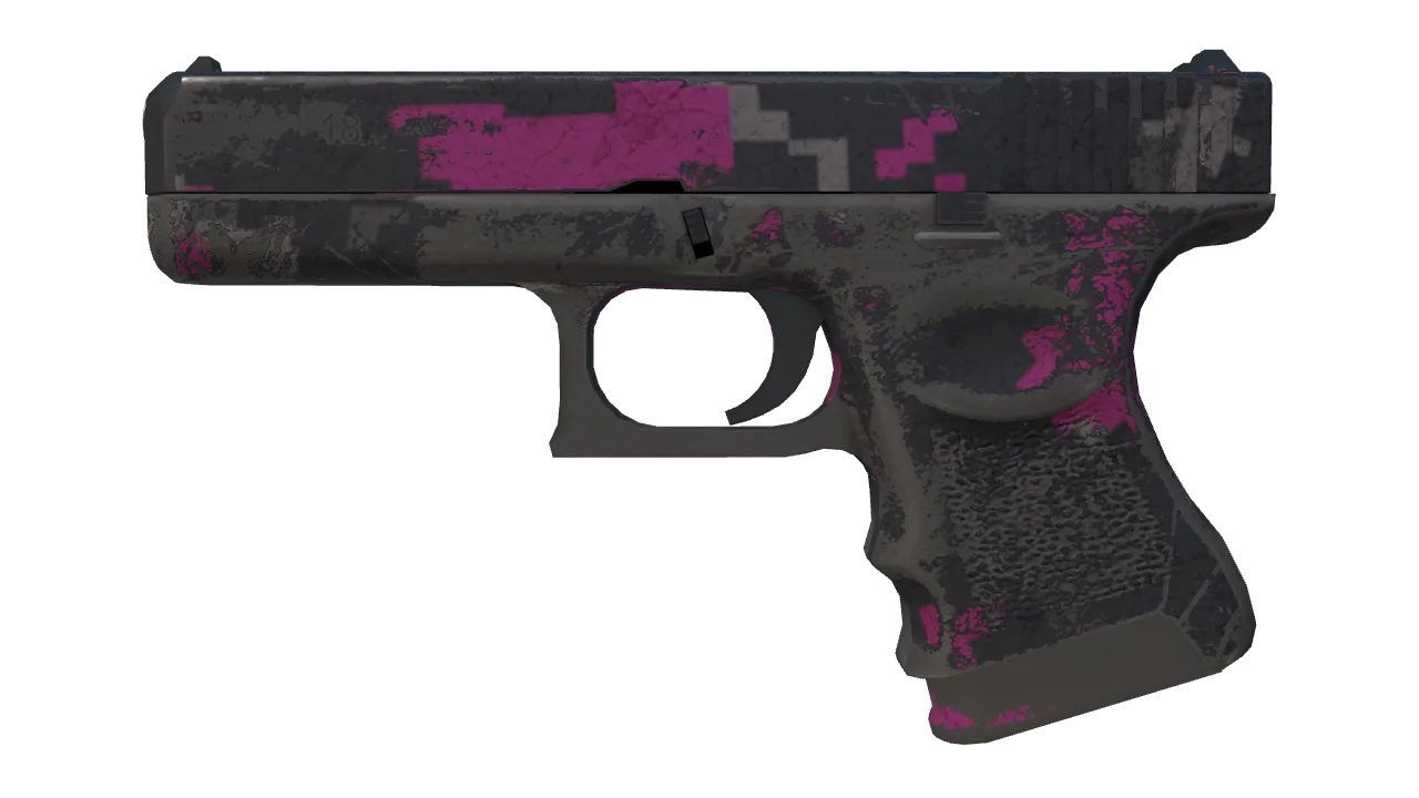 Glock-18 | Pink DDPAT (Battle-Scarred) — Dust II light, front