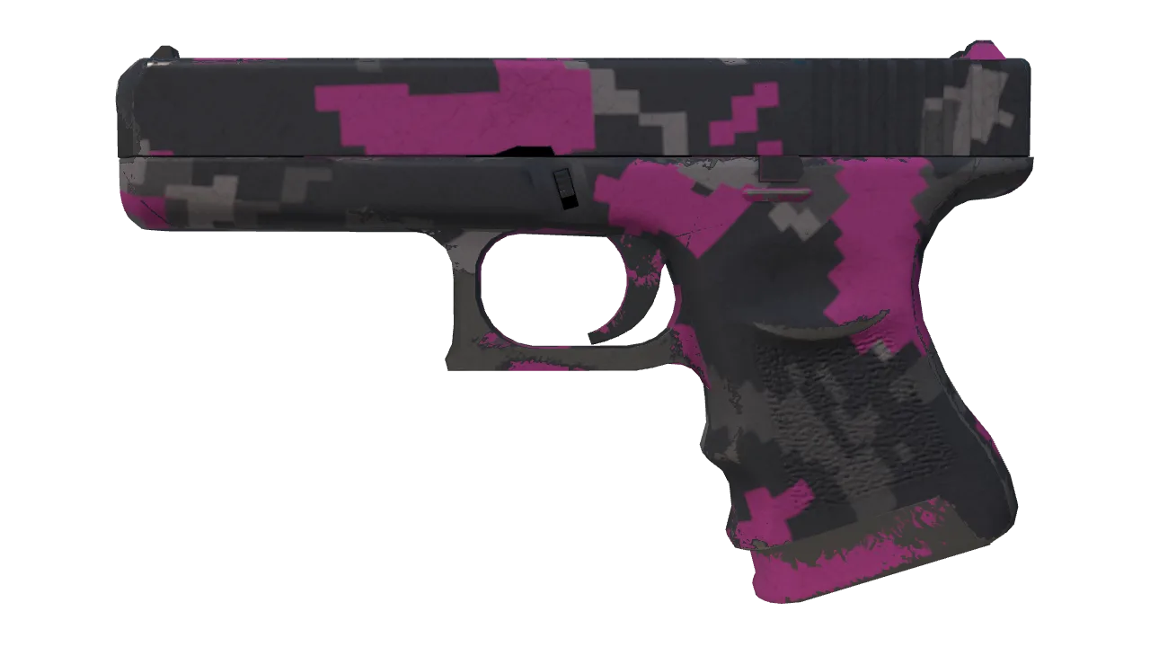 Glock-18 | Pink DDPAT (Field-Tested) — Dust II light, front