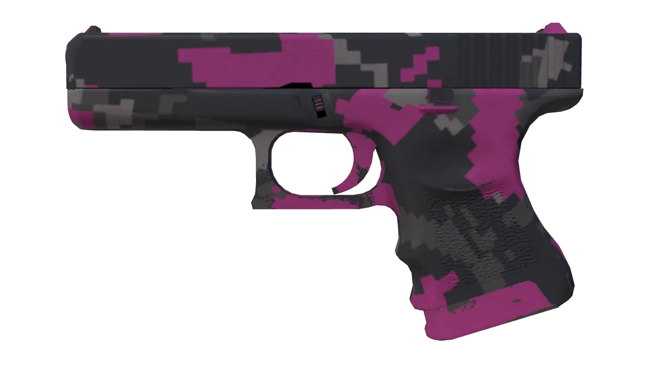 Glock-18 | Pink DDPAT (Minimal Wear) — Dust II light, front